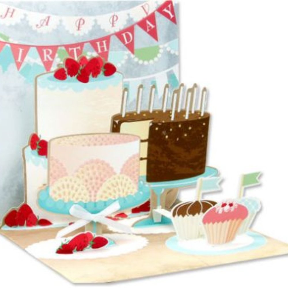 Birthday Cakes Pop-Up Treasures Greeting Cards